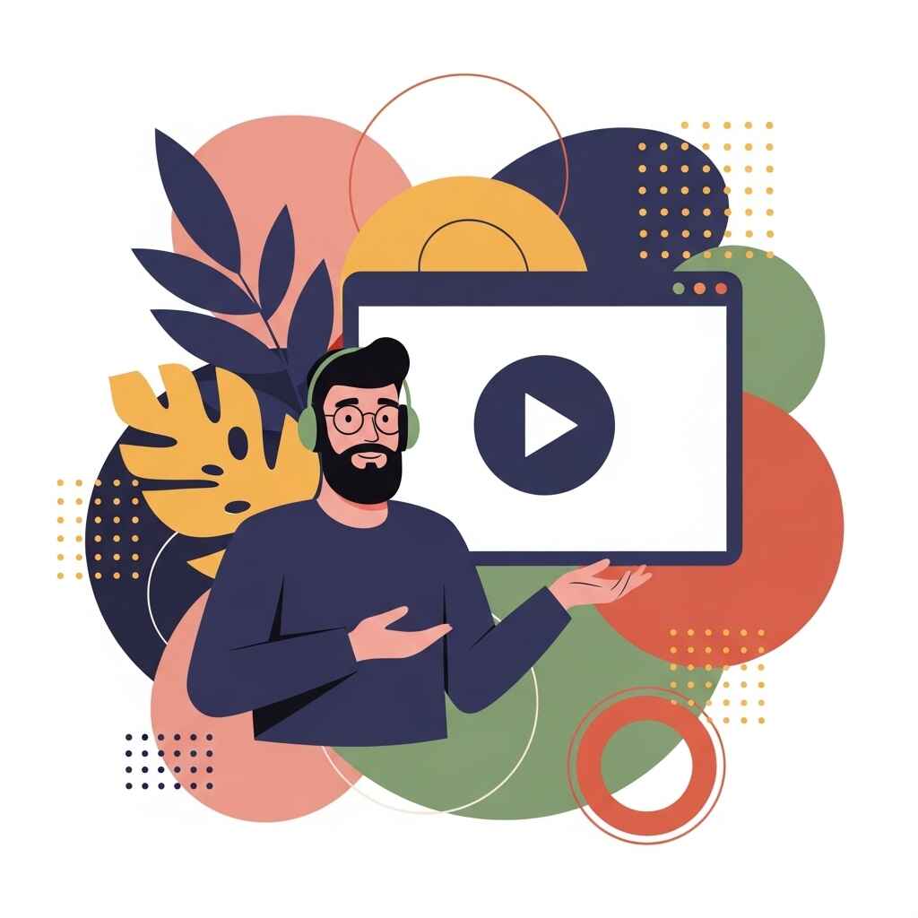 Illustration abstraite moderne pour formation et création de contenu